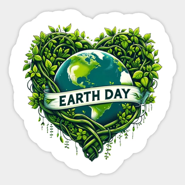 Heart Vines Earth Day Nature Lover Planet Sticker by Willie Biz Merch